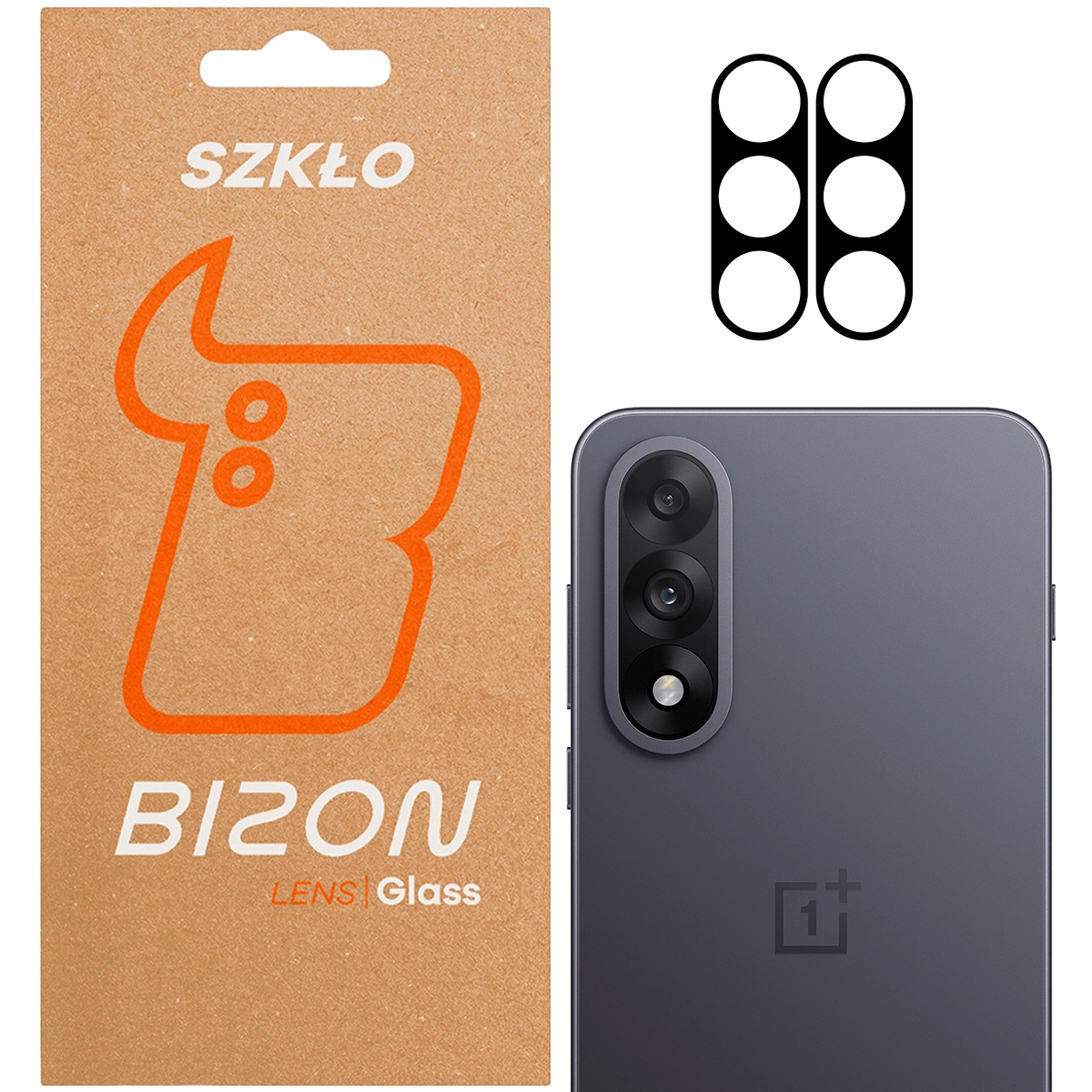 Pudełko i 2 sztuki szkła na aparat Bizon Glass Lens do OnePlus Nord 5